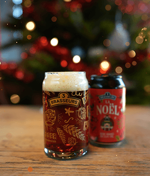 Bière de Noël Cadeau Verre 3 Brasseurs
